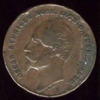 () Монета Швеция 1856 год 2  ""   Бронза  UNC